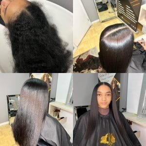 Lissage simple sur cheveux naturels