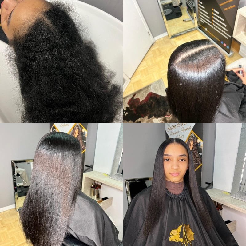 Lissage simple sur cheveux naturels