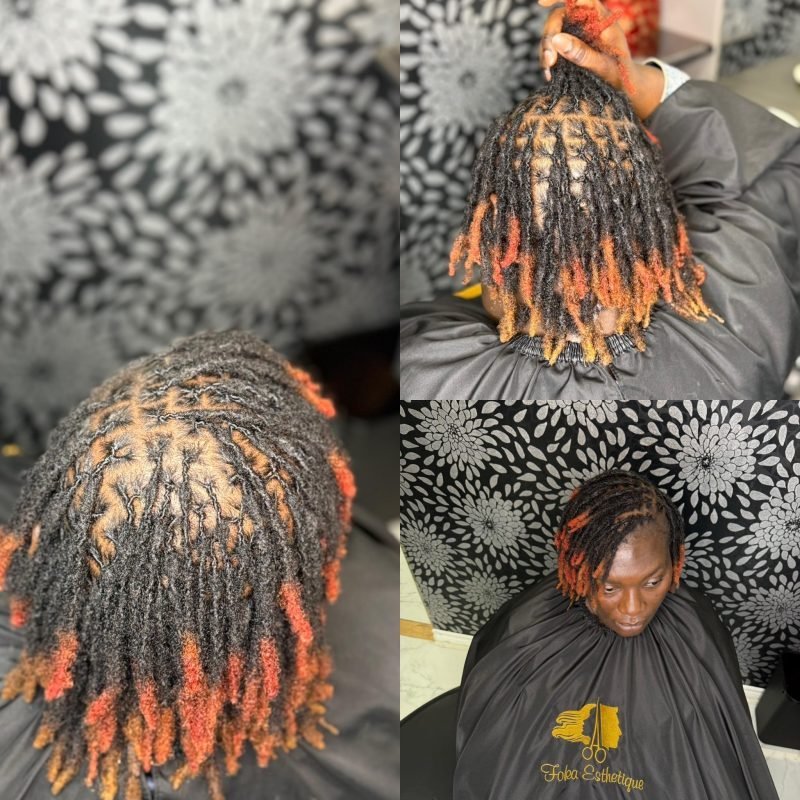 Retressage de dreadlocks – Maintien et style coloré