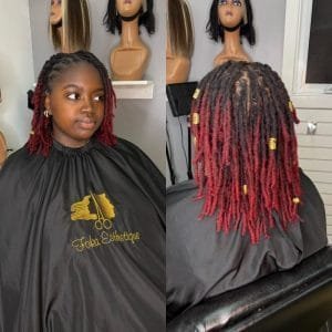 Retwist de dreadlocks colorées – Finitions soignées