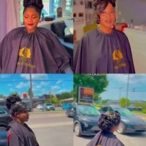 Femme portant un chignon d'événement sophistiqué avec des tresses, idéal pour une occasion spéciale.